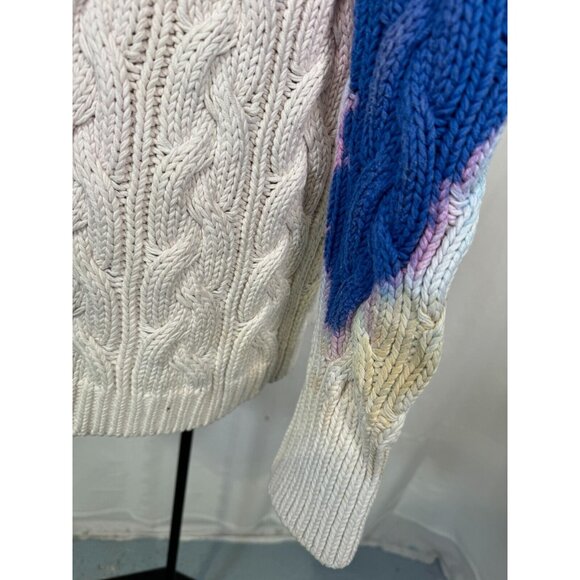 Balenciaga Tie Dye Cotton Chunky Knit Oversized Pink Blue Sweater Pullover Sz XS - Picture 5 of 16